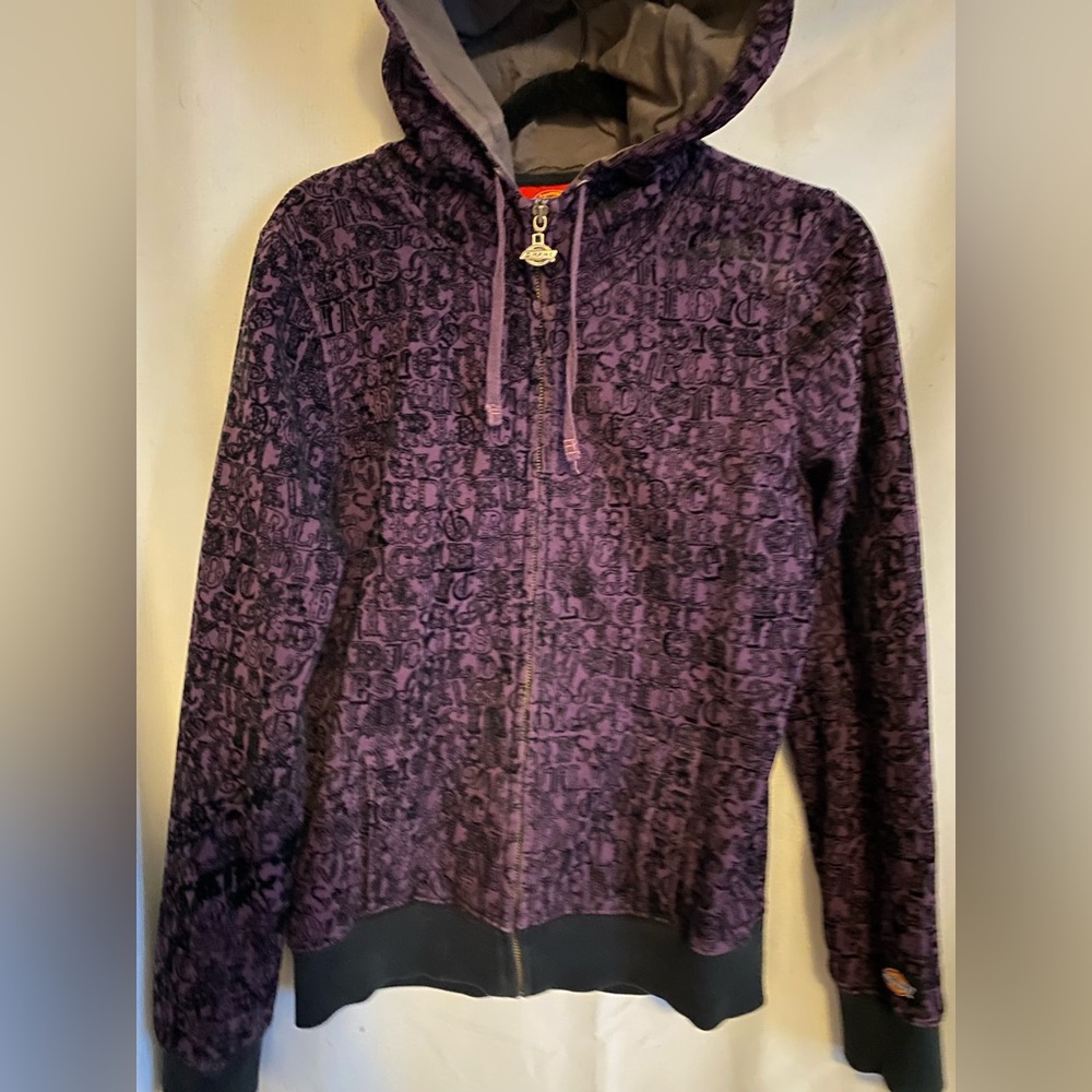 Dickies size girls XL (womens size s/m) purple velvet accent letters